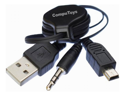 Zcdp04 Mini Usb A Usb + Plug 3.5mm Retráctil Computoys