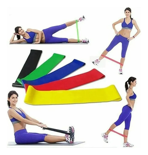 Elástico Para Exercício Em Casa Mini Band Kit Com 5
