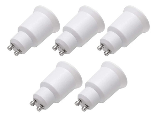 Convertidor De Base De Clavija Gu10 A E26 E27 Paquete De 5 Color Blanco