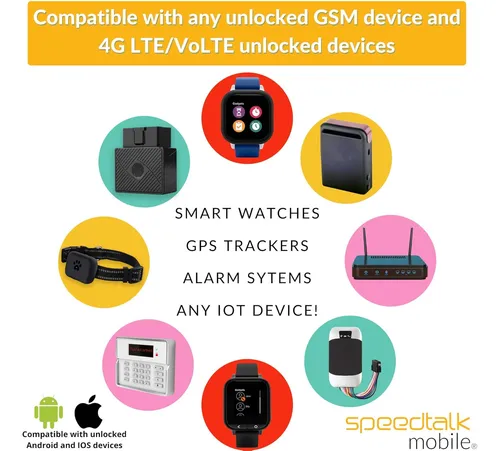 Sim Card Speedtalk Mobile Para Gps 5g 4g Lte - Plan 30 Días