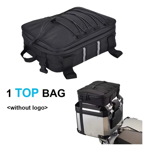 Mochila Para Top Case Superior Gs Adv Impermeable Expandible Negro Liso