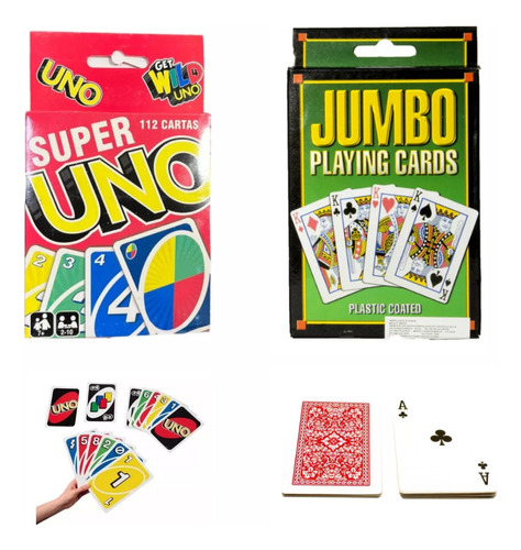 Juego De Mesa Super Uno Jumbo Baraja Cartas De Poker