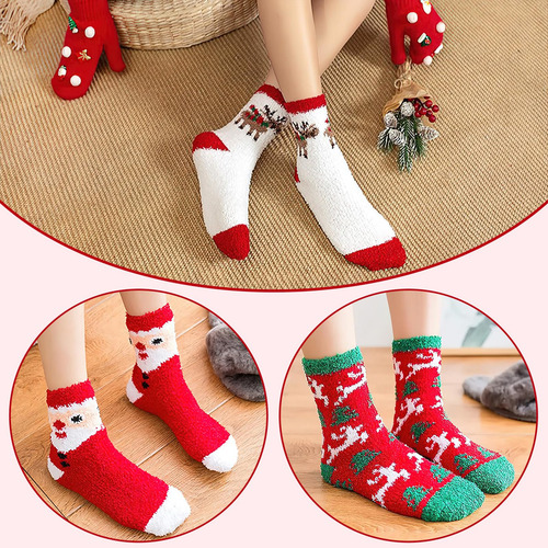 5 Pares De Calcetines Termicos,calidez Invernal Y Gruesa