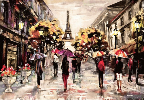 Tela Canvas P/emoldurar Pintura Paris France Alta Resolução