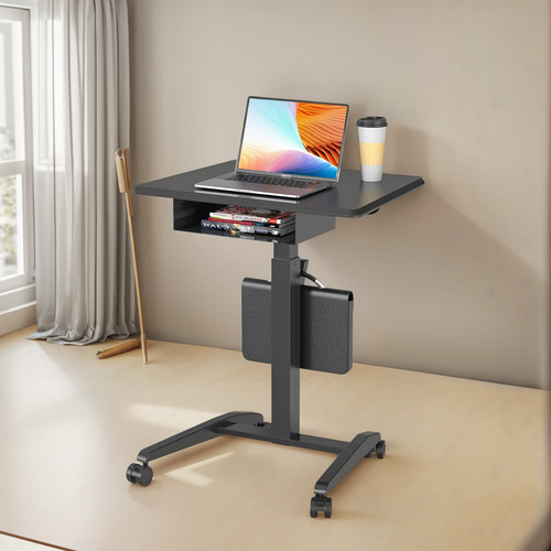 Escritorio Móvil De Pie, Mesa Neumática Ajustable Alt...