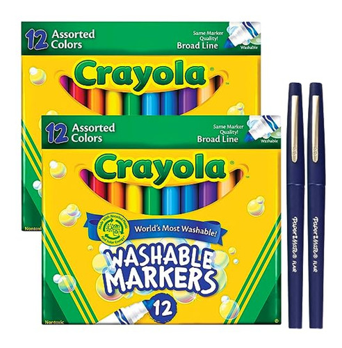 Crayola Crayones  Marcadores De Colores Ultraclean (12 Unida