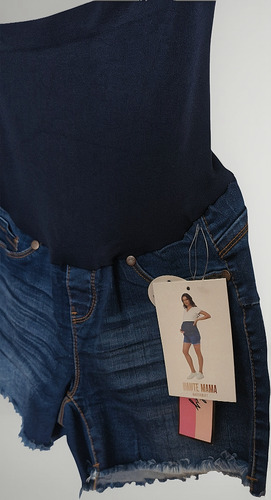 Pantalon - Short Jean Elastizado Embarazada M (8 Usa)
