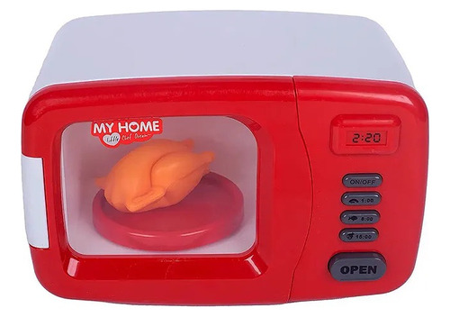 Microondas para niños con luz y sonido My Home Mini Chef, color rojo con blanco