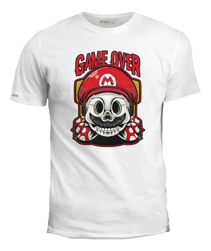 Camiseta Estampada Game Over Mario Bros Super Juego Ink