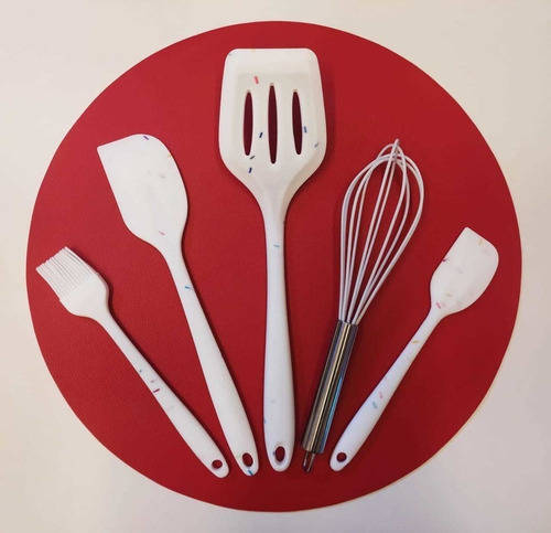 Kit Utensílios De Silicone - 3 Peças - Topchef Cor Branco