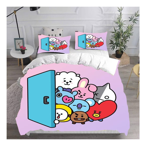 New Ropa De Cama Kpopbts Bt21  Funda De Edredón Para Cama