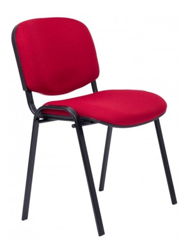 Silla de escritorio Fusion Muebles Lisy fija tapizada s/brazos base negra  roja con tapizado de tela