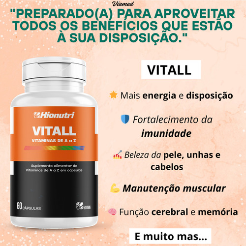 Vitaminas De A A Z 60 Capsulas 500mg | Hionutri Sem Sabor