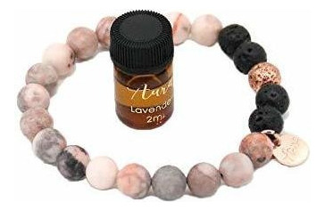 Juego Pulsera De Roca De Lava, Pulsera Anti-ansiedad Para Mu