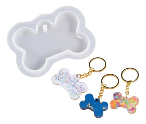 Molde Silicona Chapita Hueso Individual Joyería Joya Resina