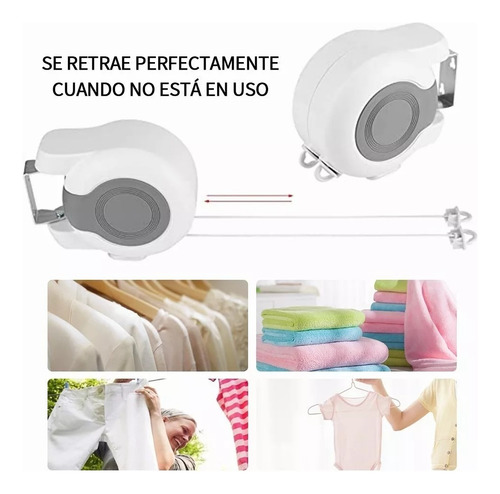 Tendedero Retráctil 2 Cuerdas 30 Metros Distancia Ajustable