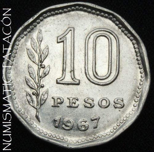 Moneda Argentina 10 Pesos 1967 - #286 - Excelente