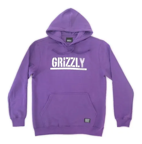 Moletom Skatista Canguru Grizzly Stamp Hoodie Roxo preto