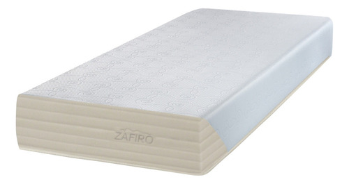 Colchón de Espuma Zafiro Express Light 100x190x22 Color Blanco y Beige