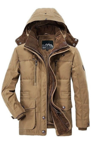 Chamarra Polar Con Capucha Para Hombre, Abrigo Militar