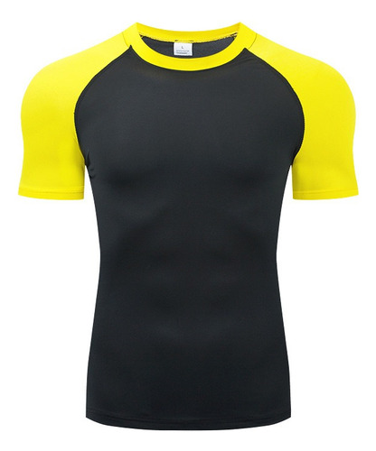 Playera Deportiva Hombre Elástico Transpirable Manga Corta