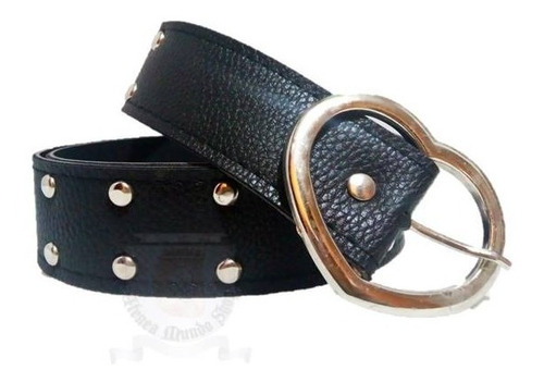 Cinto Cinturon De Mujer Hebilla De Corazon Con Tachas Moda