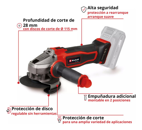 Esmeril Angular Inalámbrico Te-ag 18/115-2 Li-solo - Einhell