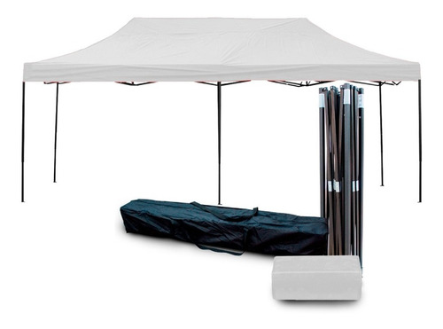 Toldo Carpa Impermeable Plegable De Acero 3x6m Kingsman Color Blanco