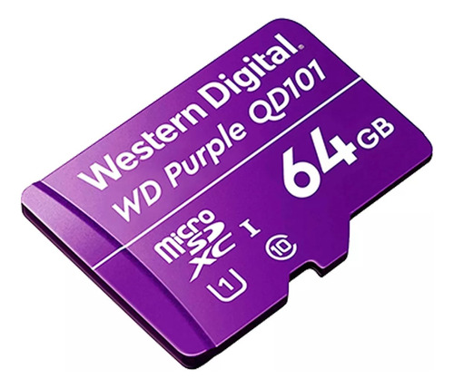 Microsd 64gb 50/80mbs Cl10 Western D Purple Camara Seguridad