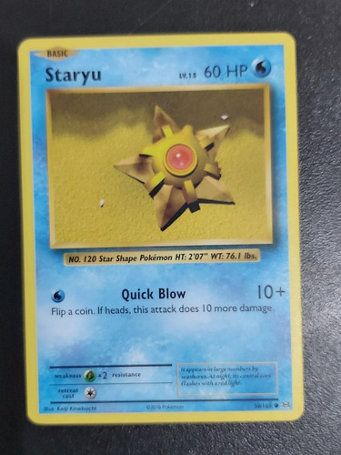 Cartas Pokemon Staryu 30/108 2016