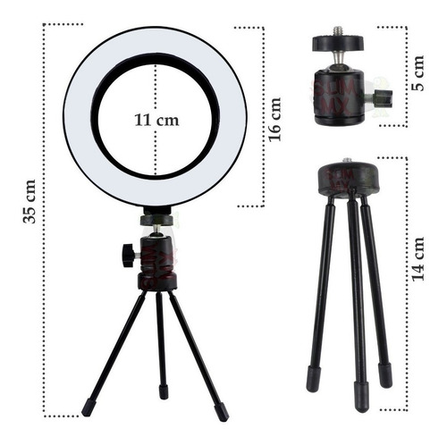 Aro De Luz Led 16 Cm Tripie