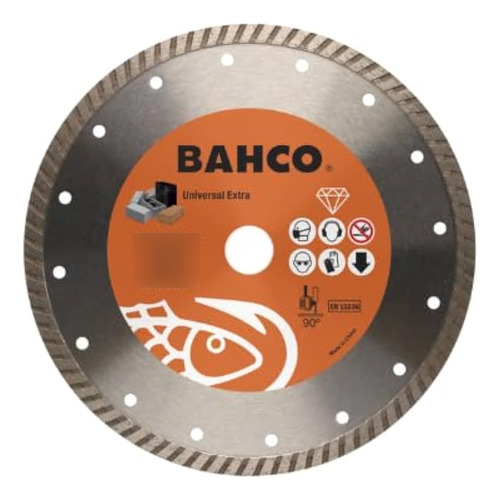 Disco Diamantado Turbo 115mm Bahco 115x2.5x22.23mm Color Naranja Y Plateado