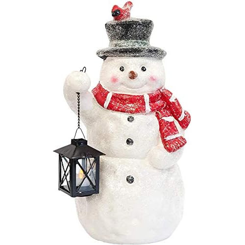 Muñeco De Nieve Linterna Led, Figura Decorativa De 17 ...