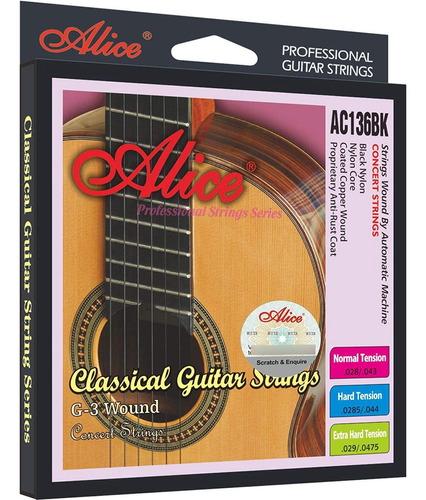 Cuerda Suelta 4ta. De Nylon Negro Para Guitarra Acústica Ali