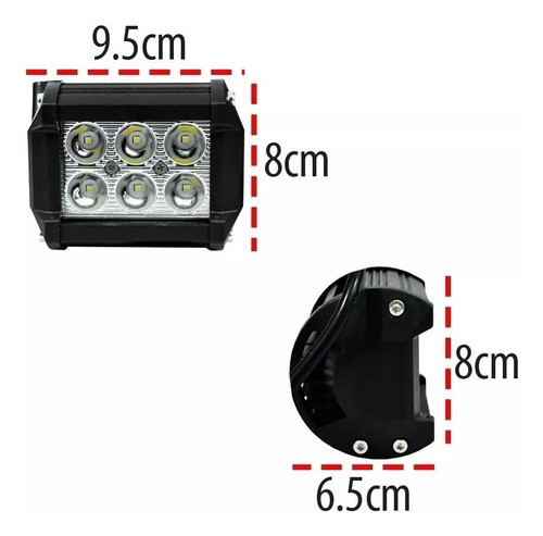 Par Faros Auxiliar Dually 12 Leds Luz Blanca Fija Y Estrobo