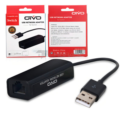 Adaptador de red USB compatible con Nintendo Switch Wii/U Pc