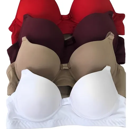 comprar Kit 4 Sutiãs Com Bojo Alça Reforçada Cores Lisas Revenda