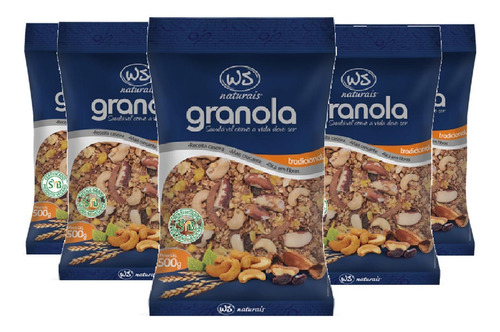 Granola Tradicional Ws Naturais 500g - 5 Unidades