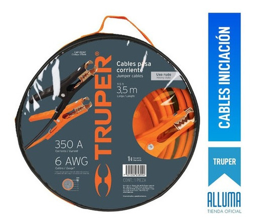 Cables Para Iniciar Batería Carro 3,5m 6awg - Truper 17544