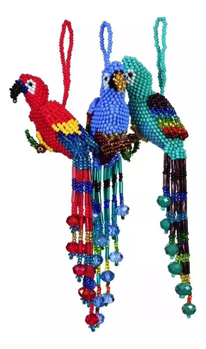 Pack 20 Llaveros Adornos Colgantes De Guacamaya Artesanales