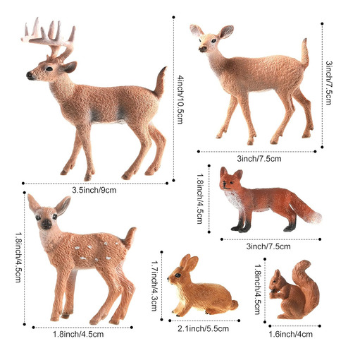 Skylety 6 Piezas De Bosque Animales Figuras Criaturas Del Bo