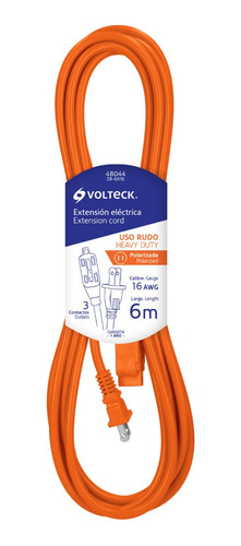 Extensión Eléctrica De Uso Rudo 6 Metros Voltech (48044) 