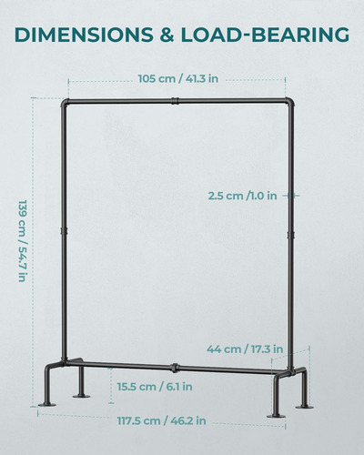 Perchero Industrial Ropa, De Pie, Resistente, Desmontab...