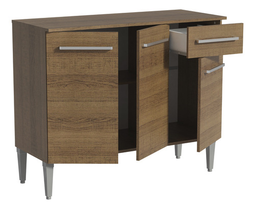 Mueble De Cocina Madesa Emilly 1.05m Con Encimera Marrón