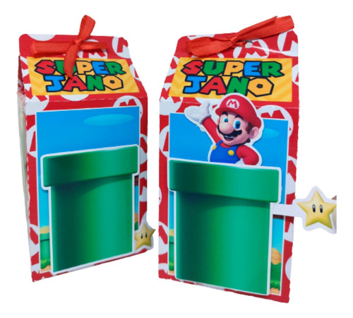 Mario Bros.super Mario Milkbox 3d Bolsita Golosinera X10u 