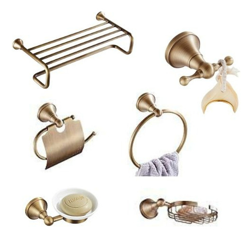 Set De Accesorios Para Baño Bronce Vintage De Diseño