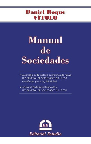 Manual De Sociedades Conforme A La Nueva Ley  Vitolo