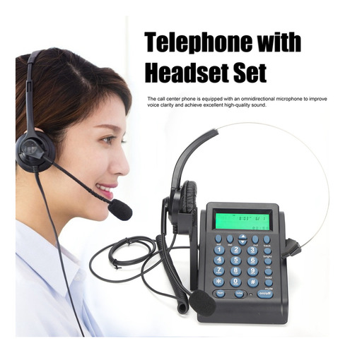 Telefone Com Fio Ht910 Call Center Com Fone De Ouvido