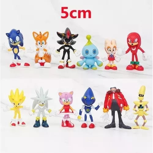 Sonic Kit Com 12 Peças Brinquedos Pvc 5cm Infantil Coleção