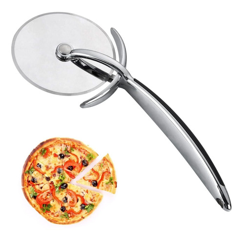 Stainless Steel Pizza Cutter Wheel, Effortless Curved Design